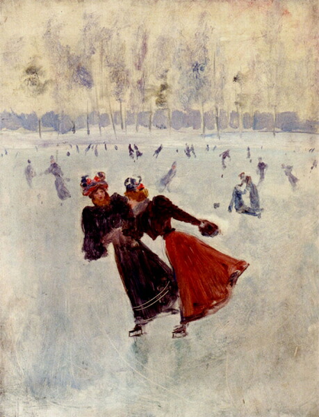 絵画 複製名画 キャンバスアート 世界の名画シリーズ ジャン・ベロー 「 WomenSkating 」 サイズ SM ~ 3号|絵画 掛軸 額縁屋 TOUO