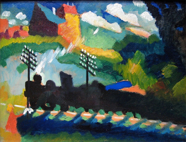 絵画 複製名画 キャンバスアート 世界の名画シリーズ ワシリー・カンディンスキー 「 ムルナウへの鉄道 」 サイズ SM ～ 3号｜絵画 掛軸 額縁屋 ＴＯＵＯ