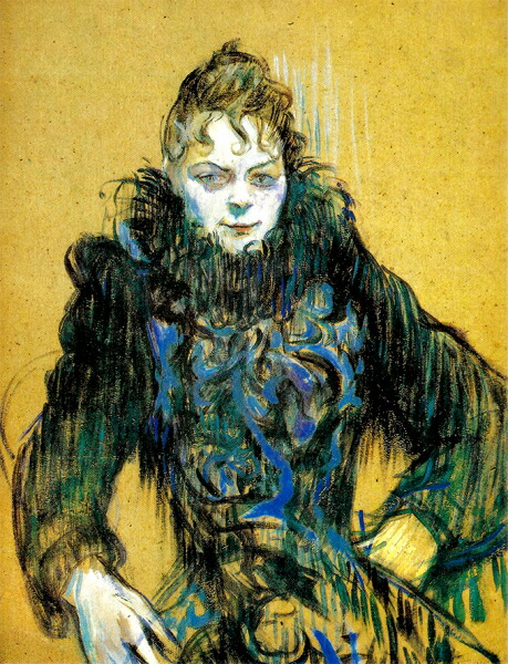 絵画 複製名画 キャンバスアート 世界の名画シリーズ ロトレック 「 黒い毛皮のショールを巻いた女性 」 サイズ SM ～ 3号｜絵画 掛軸 額縁屋 ＴＯＵＯ