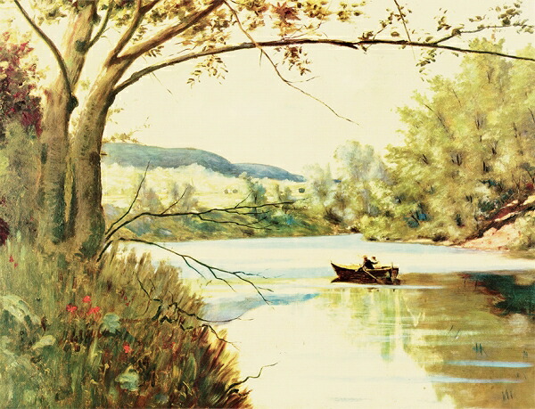 絵画 複製名画 キャンバスアート 世界の名画シリーズ エルシュミュス 「 デラウェア峡谷の村の風景 」 サイズ SM ～ 3号 14,630円