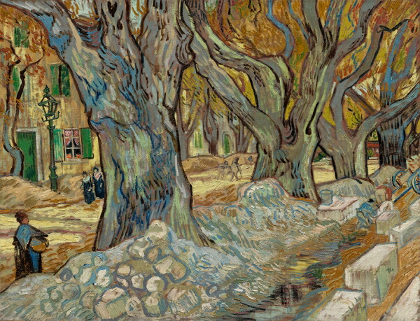 絵画 複製名画 キャンバスアート 世界の名画シリーズ ゴッホ 「 道路工事 」 サイズ SM ～ 3号｜絵画 掛軸 額縁屋 ＴＯＵＯ 9,864円