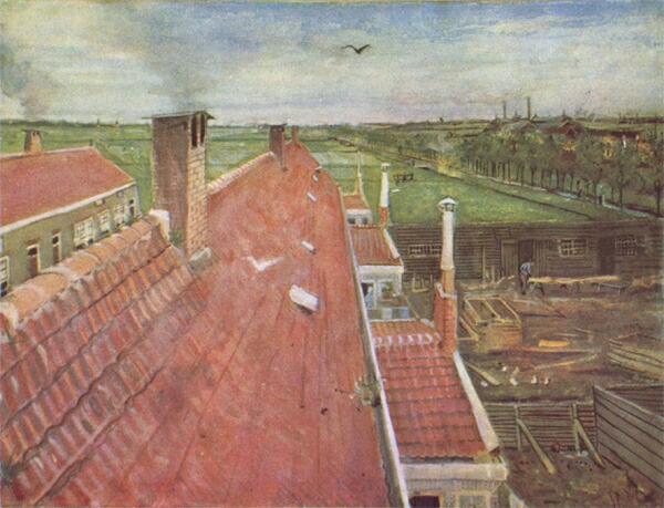 絵画 複製名画 キャンバスアート 世界の名画シリーズ ゴッホ 「 アトリエから見た景色 」 サイズ SM ～ 3号