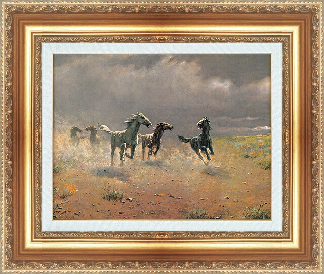 世界の名画 絵画 額縁付き 複製名画 世界の名画シリーズ アルボー 「荒野の群馬」 サイズ SM ~ 15号