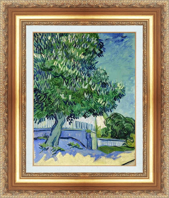 世界の名画 絵画 額縁付き 複製名画 世界の名画シリーズ ヴィンセント・ヴァン・ゴッホ 「 花咲くマロニエの木 」 サイズ SM ~ 20号|絵画 掛軸 額縁屋 TOUO