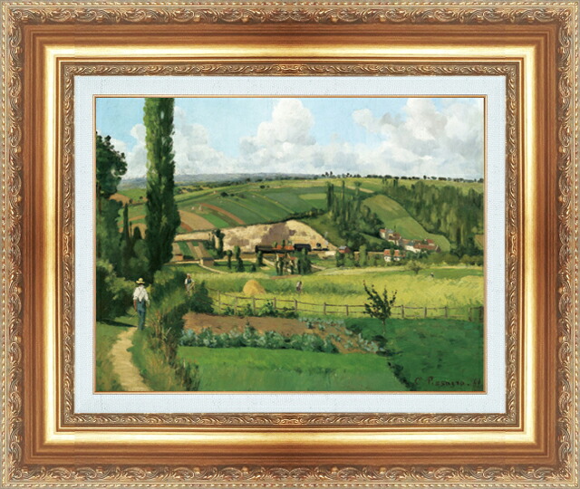世界の名画 絵画 額縁付き 複製名画 世界の名画シリーズ ピサロ 「レ・パティの風景」 サイズ SM ～ 8号｜絵画 掛軸 額縁屋 ＴＯＵＯ 27,235円