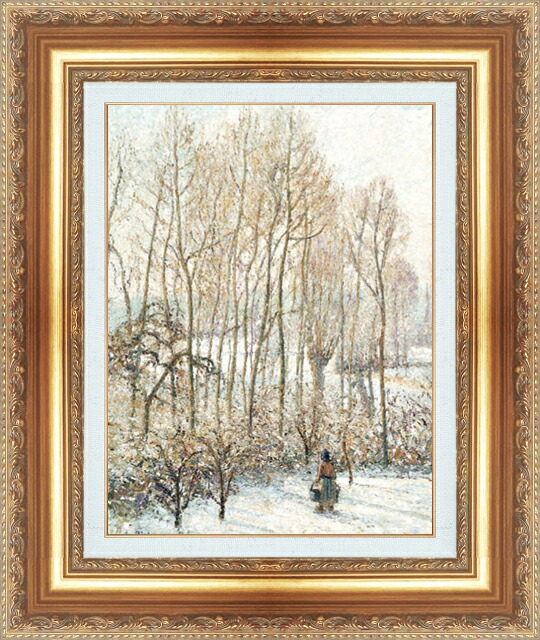 世界の名画 絵画 額縁付き 複製名画 世界の名画シリーズ ピサロ 「雪に映える朝陽」 サイズ SM ~ 15号|絵画 掛軸 額縁屋 TOUO