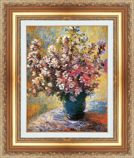 世界の名画 絵画 額縁付き 複製名画 世界の名画シリーズ クロード・モネ 「花瓶の花(モネ)」 サイズ SM ~ 15号|絵画 掛軸 額縁屋 TOUO