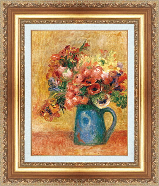 世界の名画 絵画 額縁付き 複製名画 世界の名画シリーズ ピエール・オーギュスト・ルノワール 「 花瓶の花 」 サイズ SM ~ 15号|絵画 掛軸 額縁屋 TOUO