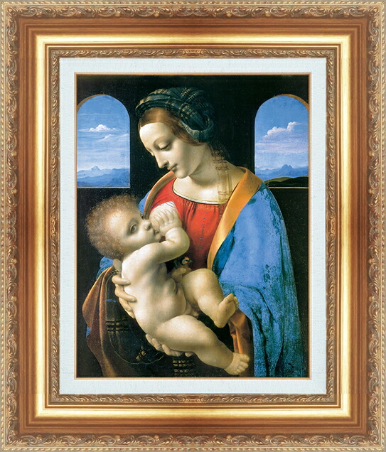世界の名画 絵画 額縁付き 複製名画 世界の名画シリーズ レオナルド・ダ・ヴィンチ 「 リタマリア 」 サイズ SM ~ 3号|絵画 掛軸 額縁屋 TOUO