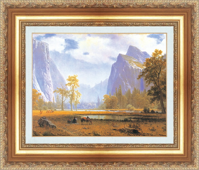 世界の名画 絵画 額縁付き 複製名画 世界の名画シリーズ ビアシュタット 「ヨセミテ渓谷」 サイズ SM ～ 15号｜絵画 掛軸 額縁屋 ＴＯＵＯ