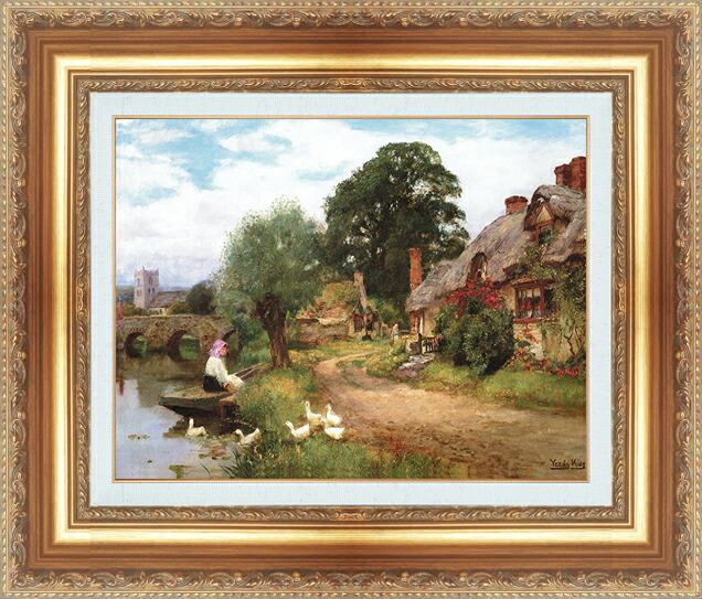 世界の名画 絵画 額縁付き 複製名画 世界の名画シリーズ インディーキング 「 夏の田園風景 」 サイズ SM ~ 20号|絵画 掛軸 額縁屋 TOUO