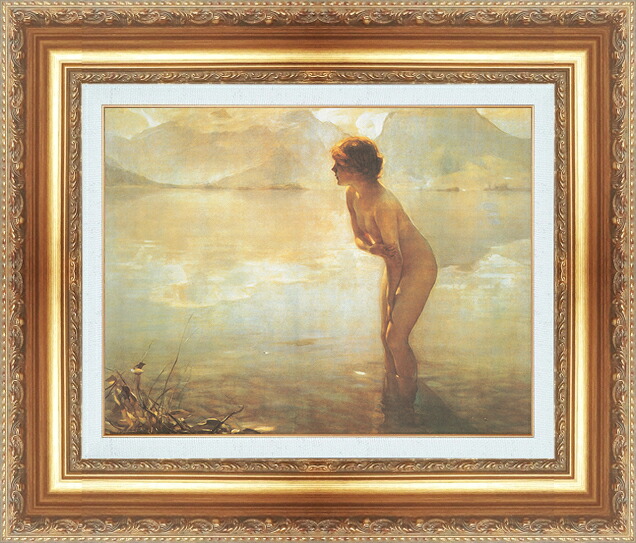 世界の名画 絵画 額縁付き 複製名画 世界の名画シリーズ ポール・シャバ 「 9月の朝 」 サイズ SM ~ 15号|絵画 掛軸 額縁屋 TOUO