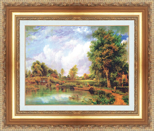 世界の名画 絵画 額縁付き 複製名画 世界の名画シリーズ ウィリアム・ワット 「 デッドハム湖 」 サイズ SM ~ 20号|絵画 掛軸 額縁屋 TOUO