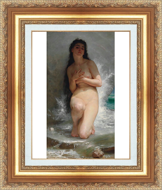 世界の名画 絵画 額縁付き 複製名画 世界の名画シリーズ ウィリアム・アドルフ・ブグロー 「 真珠 」 サイズ SM ~ 15号|絵画 掛軸 額縁屋 TOUO