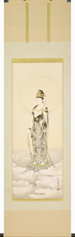 楽天市場】掛け軸 「親鸞聖人」 加藤凰人（日本画家無所属） 尺八立 桐