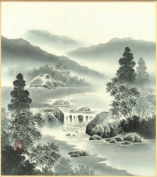 楽天市場】上田邦彦 「 水墨山水 」 色紙絵 : 内田画廊