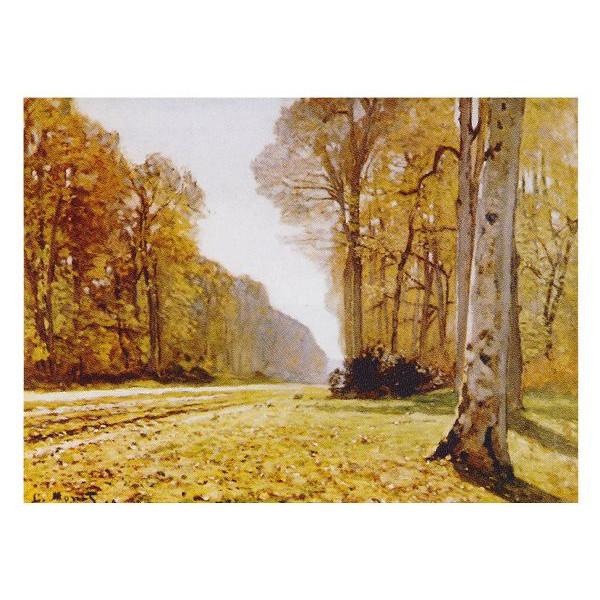 世界の名画 絵画 クロード・モネ作 「バ・ブレオ街道」 F6号 額縁付 世界の名画シリーズ プリハード-新品