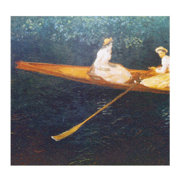 世界の名画 絵画 クロード・モネ作 「エプト川の舟遊び」 F8号 額縁付 世界の名画シリーズ プリハード-新品｜絵画 掛軸 額縁屋 ＴＯＵＯ