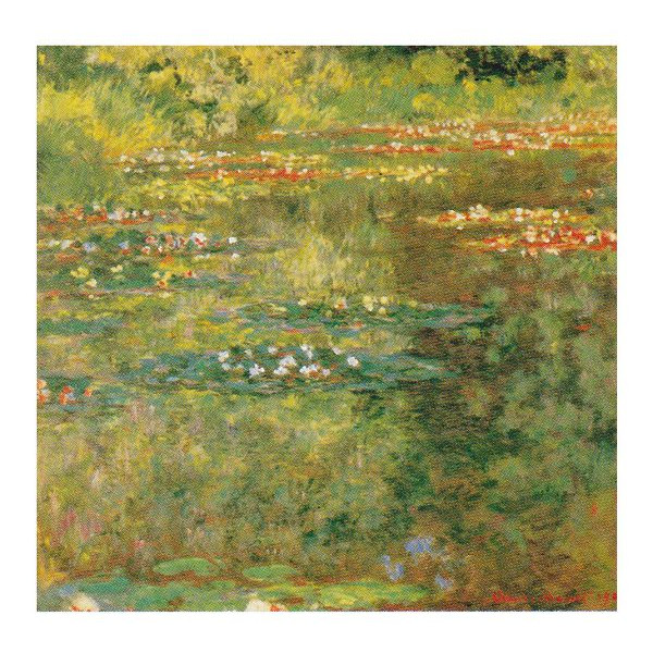 世界の名画 絵画 クロード・モネ作 「睡蓮の池」 S8号 額縁付 世界の名画シリーズ プリハード-新品｜絵画 掛軸 額縁屋 ＴＯＵＯ