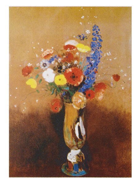 絵画 名画 複製画 フレーム 額縁付 オディロン・ルドン 「花束」 F3号 世界の名画シリーズ