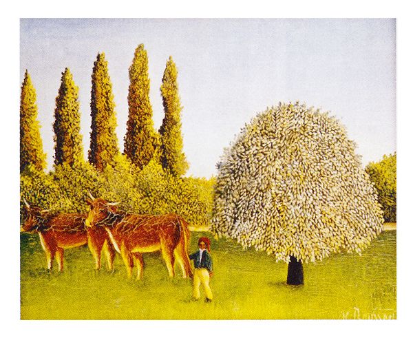 絵画 名画 複製画 フレーム 額縁付 アンリ・ルソー 「牧場」 F3号 世界の名画シリーズ