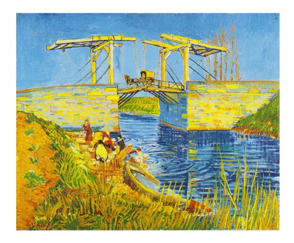 絵画 名画 複製画 額縁付 ヴィンセント・ヴァン・ゴッホ 「アルルのはね橋（アングロワ橋）」 F15号 世界の名画シリーズ