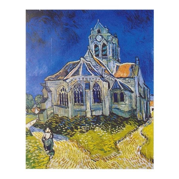 絵画 名画 複製画 フレーム 額縁付 ヴィンセント・ヴァン・ゴッホ 「オーヴェルの教会」 F30号 世界の名画シリーズ