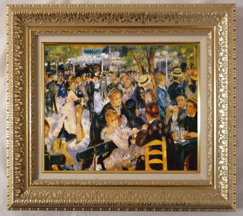 絵画 名画 複製画 額縁付 ピエール・オーギュスト・ルノワール 「ムーラン・ド・ラ・ギャレット」 F6号 世界の名画シリーズ プリハード画像