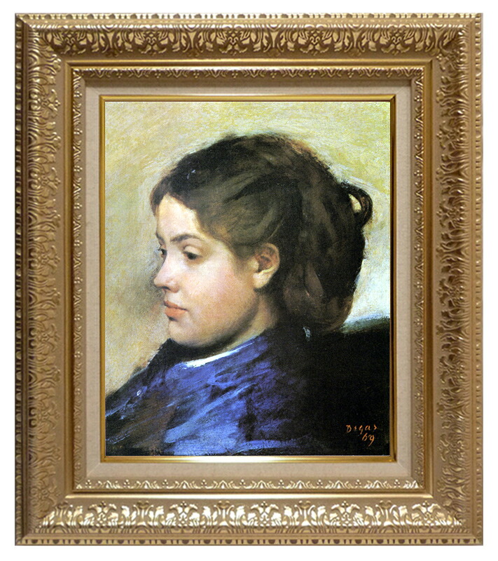 世界の名画 絵画 複製名画 額縁付(MJ108N-G) エドガー・ドガ 「ドビニ嬢」 3号 ~ お買い得サイズ:F3号|絵画 掛軸 額縁屋 TOUO