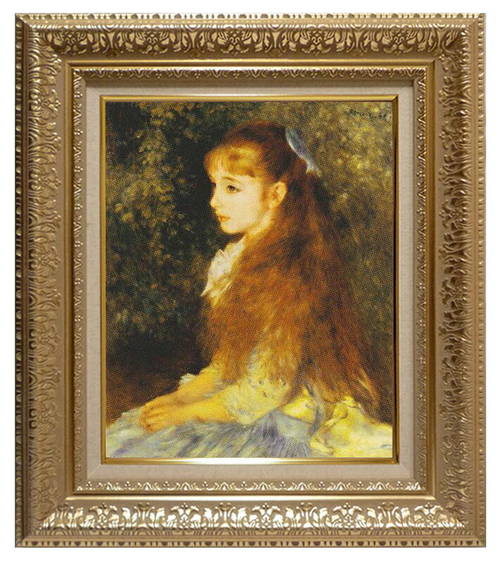 世界の名画 絵画 複製名画 額縁付(MJ108N-G) ピエール・オーギュスト・ルノワール 「イレーヌ・カーン・ダンヴェルス嬢」 3号 ~ お買い得サイズ:F3号 F15号|絵画 掛軸 額縁屋 TOUO
