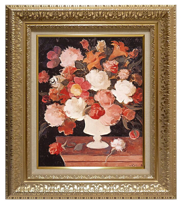 世界の名画 絵画 複製名画 フレーム 額縁付 藤井 令太郎 「百花」 3号 ~ お買い得サイズ:F6号|絵画 掛軸 額縁屋 TOUO
