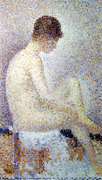 世界の名画 絵画 複製名画 額縁付(MJ108N-G) ジョルジュ・スーラ 「ポーズする女」 3号 ～ お買い得サイズ：大全紙