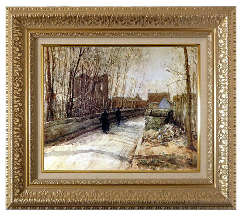 絵画 世界の名画 日本の名画 複製画 フレーム 額縁付 浅井忠 「ボンヌ・リュシーの家」 3号 ～ お買い得サイズ：F6号｜絵画 掛軸 額縁屋 ＴＯＵＯ