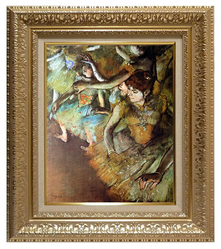 絵画 世界の名画 複製画 額縁付 (MJ108N-G) エドガー・ドガ 「バレエ・舞台の一隅」 3号 ~ お買い得サイズ:F6号 P15号|絵画 掛軸 額縁屋 TOUO