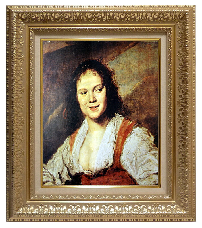 絵画 世界の名画 複製画 額縁付 (MJ108N-G) フランス・ハルス 「ジプシー女」 3号 ～ お買い得サイズ：F10号｜絵画 掛軸 額縁屋 ＴＯＵＯ