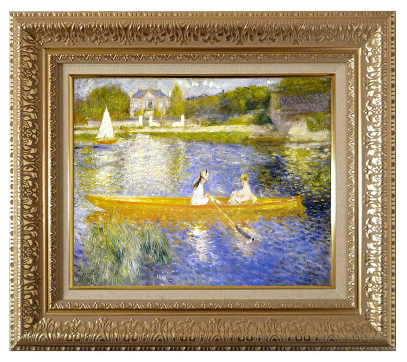 世界の名画 絵画 複製名画 額縁付 (MJ108N-G) ピエール・オーギュスト・ルノワール 「アニエールのセーヌ河」 3号 ~ お買い得サイズ:P10号|絵画 掛軸 額縁屋 TOUO