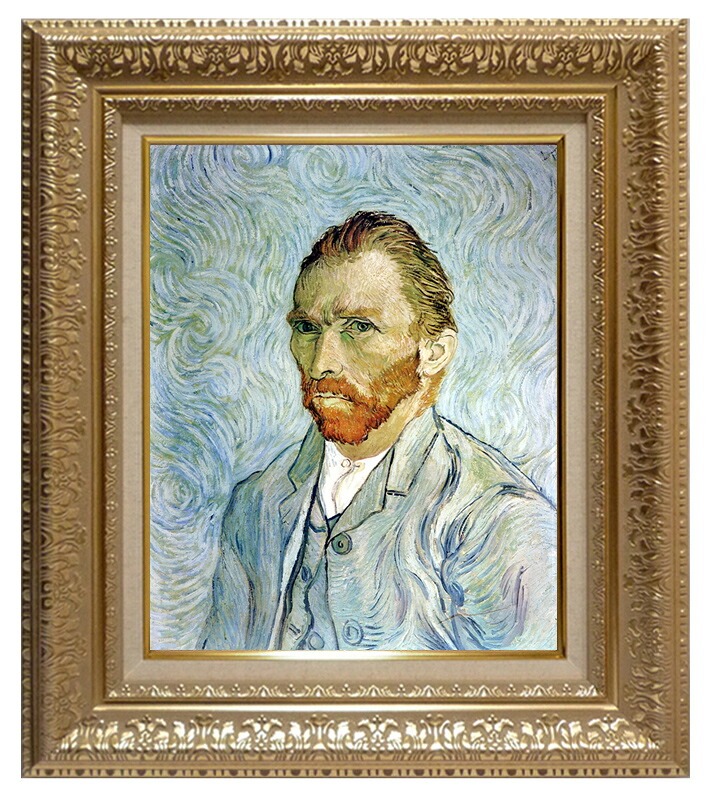 絵画 世界の名画 複製画 額縁付 (MJ108N-G) ヴィンセント・ヴァン・ゴッホ 「自画像」 3号 ～ お買い得サイズ：F15号｜絵画 掛軸 額縁屋 ＴＯＵＯ