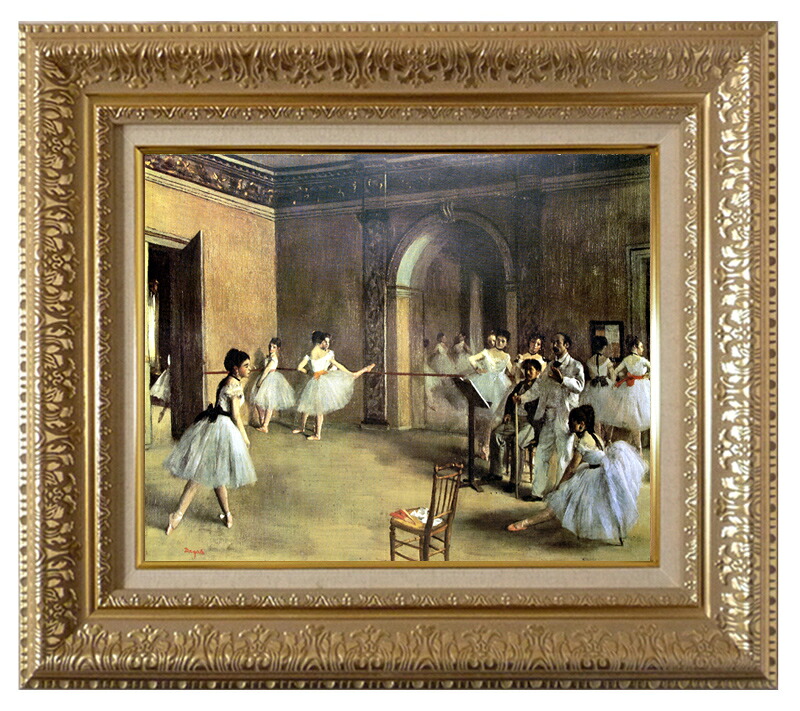 絵画 世界の名画 複製画 額縁付 (MJ108N-G) エドガー・ドガ 「楽屋の踊り子達」 3号 ～ お買い得サイズ：M20A号