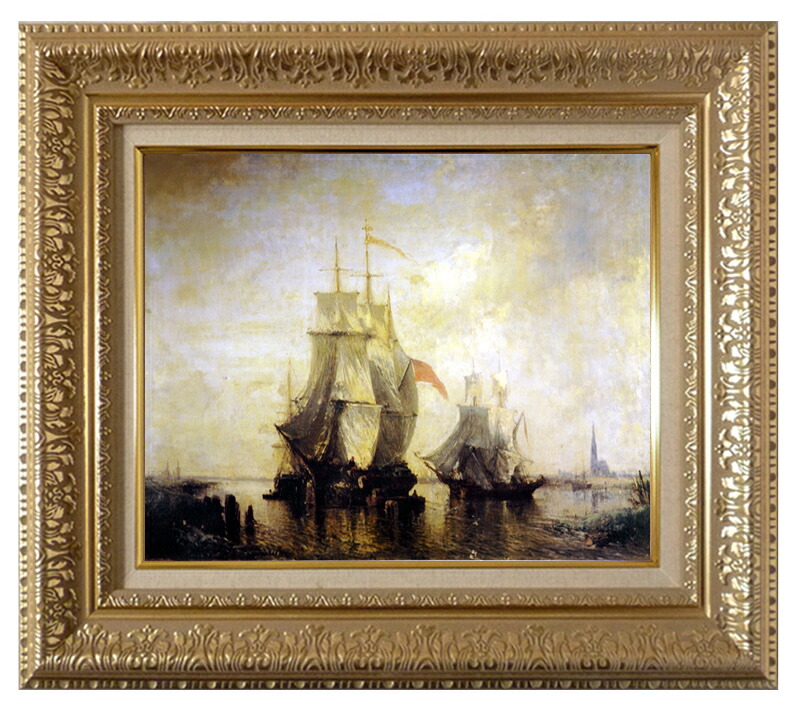 絵画 世界の名画 複製画 額縁付 (MJ108N-G) フェリックス・ジーム 「船出」 3号 ~ お買い得サイズ:M10号 M20A号 M25号|絵画 掛軸 額縁屋 TOUO