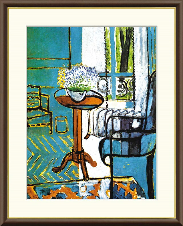絵画 高精細デジタル版画 額装絵画 世界の名画シリーズ マティス 「 窓・・忘れな草の室内 」 サイズ F4 F6 F8号｜絵画 掛軸 額縁屋 ＴＯＵＯ