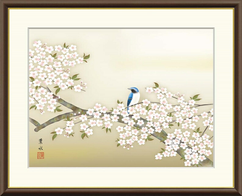 日本画 花と葉のアート sk-j4-b011.jpg