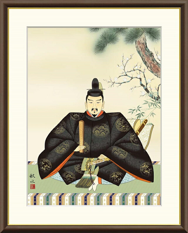絵画 高精細デジタル版画 額装絵画 現代日本画シリーズ 慶祝画 鶴亀、高砂など 「 天神 」 サイズ F4 F6 F8号｜絵画 掛軸 額縁屋 ＴＯＵＯ