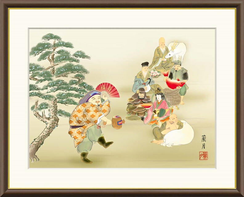 楽天市場】絵画 日本画 七福神宝舟 (加藤清文) 送料無料 【複製