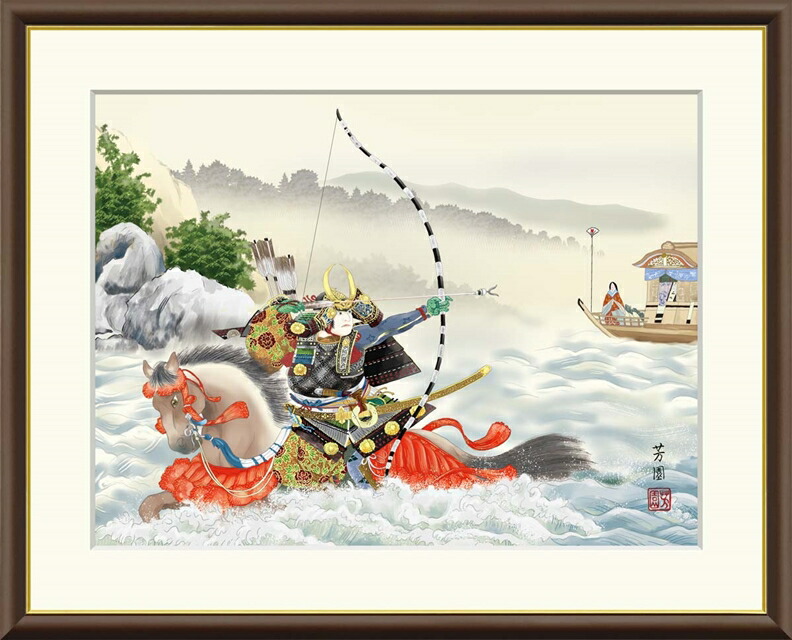日本画　和　置物　絵　アンティーク　レトロ 楽天市場】絵画 現代日本画 節句画 端午の節句 馬上武者 田中広遠 額