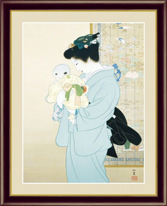 日本の名画 日本画 春芳 上村 松園 手彩仕上 高精細巧芸画 インテリア 額入り Amazon.co.jp: 上村松園『春芳』高精彩工芸画+手彩 人物画 女性