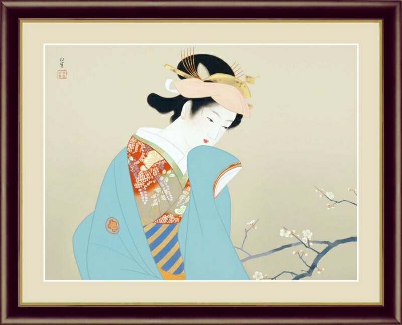 楽天市場】絵画 日本の名画 萩の露 上村松園 額入り インテリア