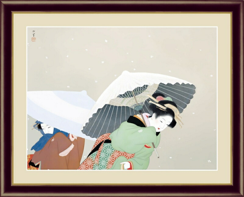 楽天市場】有名 画家 額入りアート 上村松園 「牡丹雪」 J2-030 F8