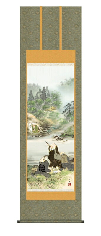日本の掛け軸全種掲載 掛け軸 高精細巧芸画 純国産日本の掛け軸全種掲載 掛け軸 仏事画 瀬田 功舟 「川越名号」 尺五 オニックス風鎮 防虫香サービス