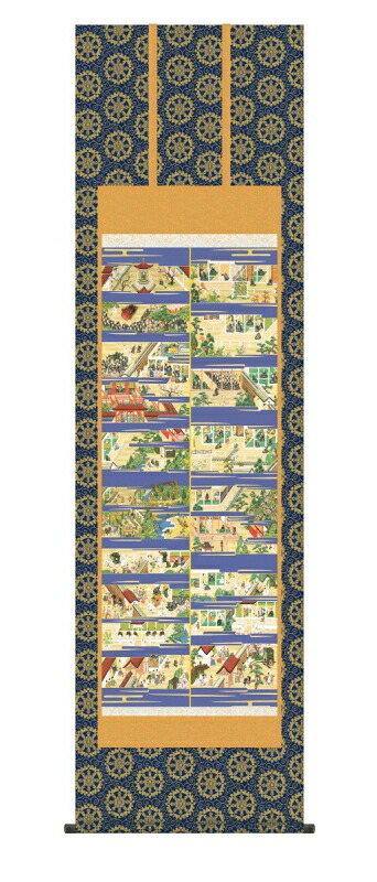 日本の掛け軸全種掲載 掛け軸 高精細巧芸画 純国産日本の掛け軸全種掲載 掛け軸 仏事画 山村 観峰 「親鸞聖人御絵伝」 尺五 オニックス風鎮 防虫香サービス