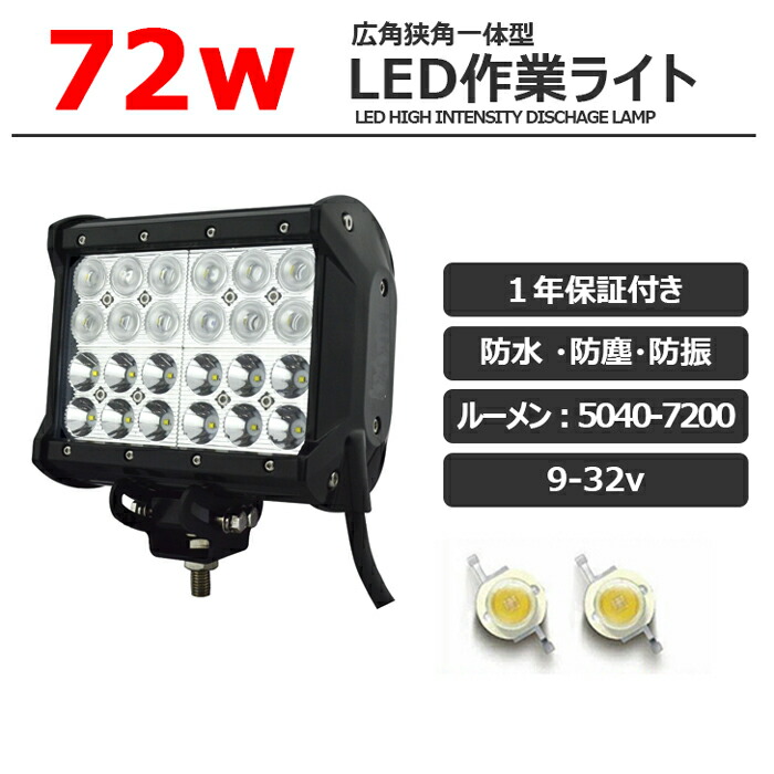 楽天市場 3個セット72w サーチライト 作業灯 Led 防水 スポットライト 路肩灯 Led ワーク ライト 24v ランプ Ledライト船舶 作業用 投光器 Led作業灯 集魚灯 屋外用照明器具 24v Led 作業灯 広角 狹角 フォグランプ トラック 路肩 灯 用品 イカ釣り 東和株式会社楽天市場店